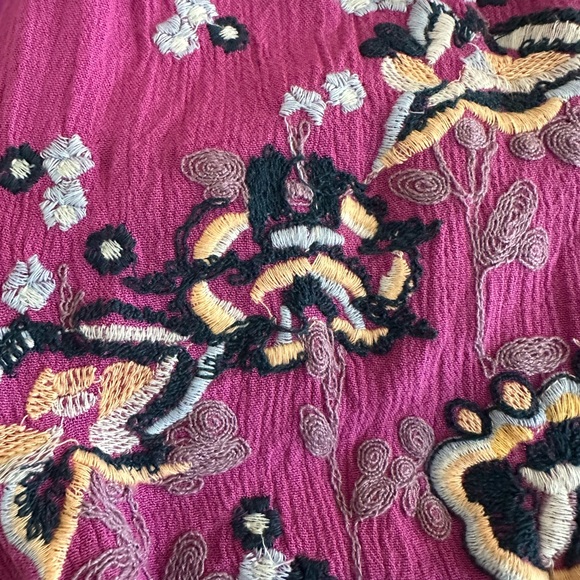 Free People Oxford Embroidered Long Sleeve Swing Dress Purple Womens Size Small - Picture 6 of 8